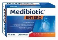 Medibiotic Entero, dla dorosłych, dzieci i niemowląt od 1 miesiąca życia, 20 kapsułek