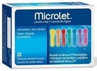 Microlet, kolorowe lancety do nakłuwacza, 25 sztuk