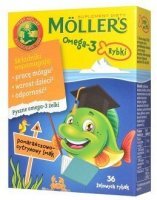 Mollers Omega-3 Rybki, smak pomarańczowo-cytrynowy, żelki, 36 sztuk