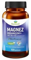 Naturell, Magnez organiczny + witamina B6 + witamina B2, 100 kapsułek