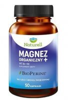 Naturell, Magnez organiczny + witamina B6 + witamina B2, 50 kapsułek