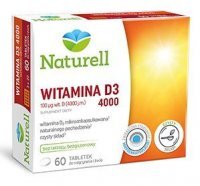 Naturell, Witamina D3 4000, 60 tabletek do rozgryzania i żucia