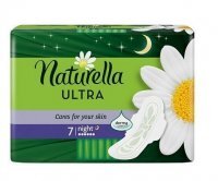 Naturella Ultra Night, podpaski ze skrzydełkami, z rumiankiem, 7 sztuk