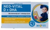 Neo-Vital D + DHA, witamina D + DHA, dla niemowląt po 1 miesiącu, 30 kapsułek twist-off