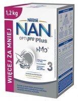 Nestle Nan Optipro Plus HM-O 3, formuła na bazie mleka, 1200g