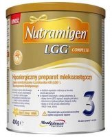 Nutramigen 3 LGG Complete, hipoalergiczny preparat mlekozastępczy, po 1 roku, smak waniliowy, 400g