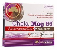 Olimp Labs, Chela-Mag B6, Ashwagandha + żeń-szeń, 30 kapsułek
