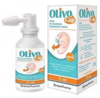 Olivocap, spray do usuwania woskowiny usznej, dla dorosłych, dzieci i niemowląt od 3 miesiąca życia, 15ml