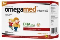 Omegamed Odporność 3+, płyn doustny o smaku pomarańczowym, dla dzieci po 3 roku życia, 30 saszetek