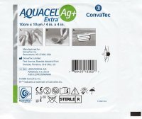 Opatrunek hydrowłóknisty z jonami srebra, Aquacel Ag+ Extra, jałowy, 10cmx10cm, 1 sztuka