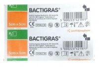 Opatrunek parafinowy z gazy z chlorheksydyną 0,5%, Bactigras, jałowy, 5cmx5cm, 1 sztuka