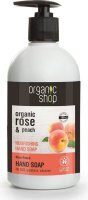 Organic Shop, Róża i Brzoskwinia, mydło do rąk odżywcze, 500ml