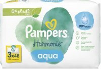 Pampers Harmonie Aqua, chusteczki nawilżane dla niemowląt, 3 opakowania po 48 sztuk