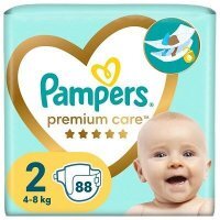 Pampers Premium Care, pieluszki jednorazowe, rozmiar 2, waga 4-8kg, 88 sztuki