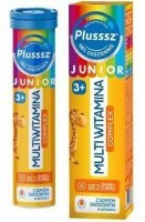Plusssz Junior Multiwitamina Complex, smak owoców tropikalnych, po 3 roku życia, 20 tabletek musujących