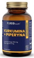 Pureo Health, kurkumina + piperyna, 60 kapsułek