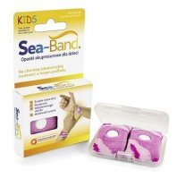 Sea-Band Kids, opaski akupresurowe przeciw mdłościom, dla dzieci powyżej 3 roku życia, kolor różowy, 1 para