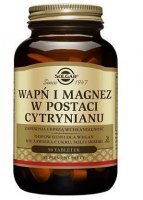 Solgar Wapń i Magnez w Postaci Cytrynianu, 50 tabletek