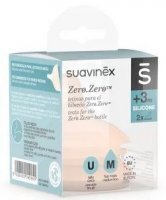 Suavinex, Zero Zero, smoczek na butelkę, średni przepływ, rozmiar M, po 3 miesiącu, 2 sztuki