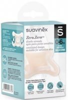 Suavinex, Zero Zero, smoczek uspokajający, silikonowy, 0-6 miesięcy, 1 sztuka