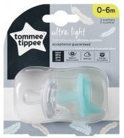 Tommee Tippee, smoczek silikonowy, Ultra Light, 0-6 miesięcy, 2 sztuki