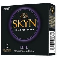 Unimil Skyn, prezerwatywy bezlateksowe Elite, ultracienkie, 3 sztuki