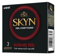 Unimil Skyn, prezerwatywy bezlateksowe Intense Feel, z wypustkami, 3 sztuki