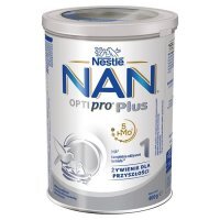 USZKODZONE OPAKOWANIE Nestle Nan Optipro Plus 1 HM-O5, mleko początkowe, od urodzenia, 400g