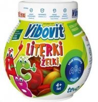 Vibovit Literki, żelki, smak owocowy, dla dzieci w wieku 4-12 lat, 50 sztuk
