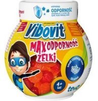 Vibovit Max Odporność, żelki smak czarnego bzu, dla dzieci po 4 roku życia, 50 sztuk