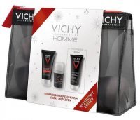 Vichy Homme, Structure Force, krem przeciwzmarszczkowy, 50ml + Hydra Mag C, żel pod prysznic, 200ml + antyperspirant 72h, roll-on, 50ml
