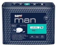 Wkładki urologiczne Seni Man Extra, Level 3, chłonność 3/5, 15 sztuk