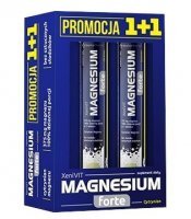XeniVit Magnesium Forte Cytrynian, smak cytrynowy, 2x20 tabletek musujących